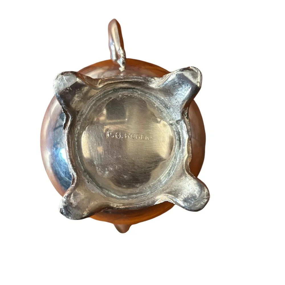 Vintage FB Rogers Silver Plated Footed Sugar Bowl and‎ Creamer Set with Lid